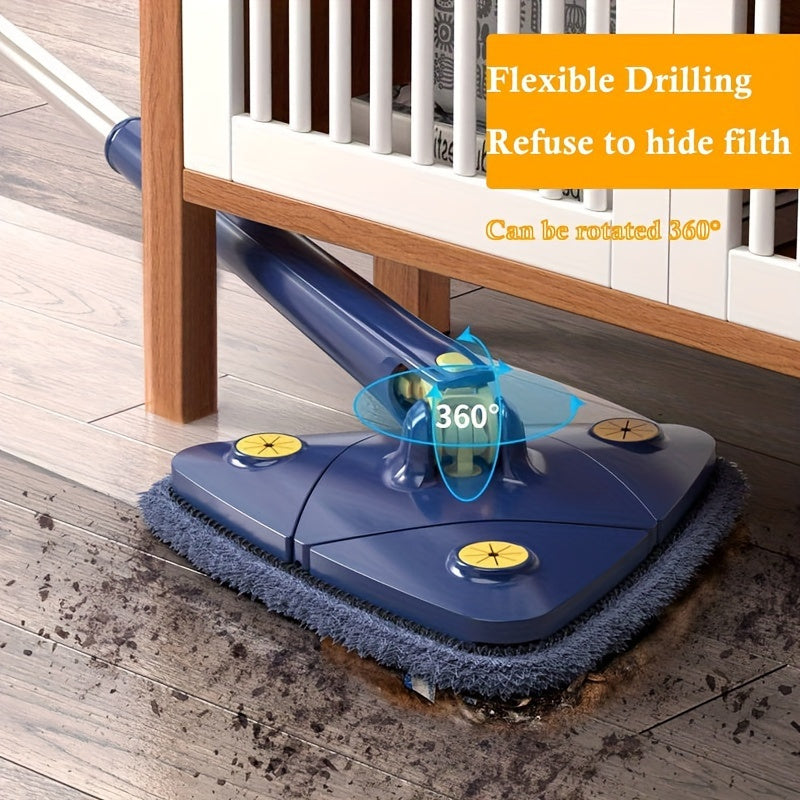 360-Degree Rotating Triangle Mop Set with Telescoping Handle for Floors and Tiles