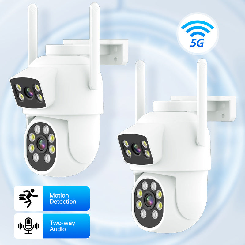 2-Pack 4MP WiFi Security Cameras with 360° PTZ Full Color Night Vision Two-Way Audio Waterproof