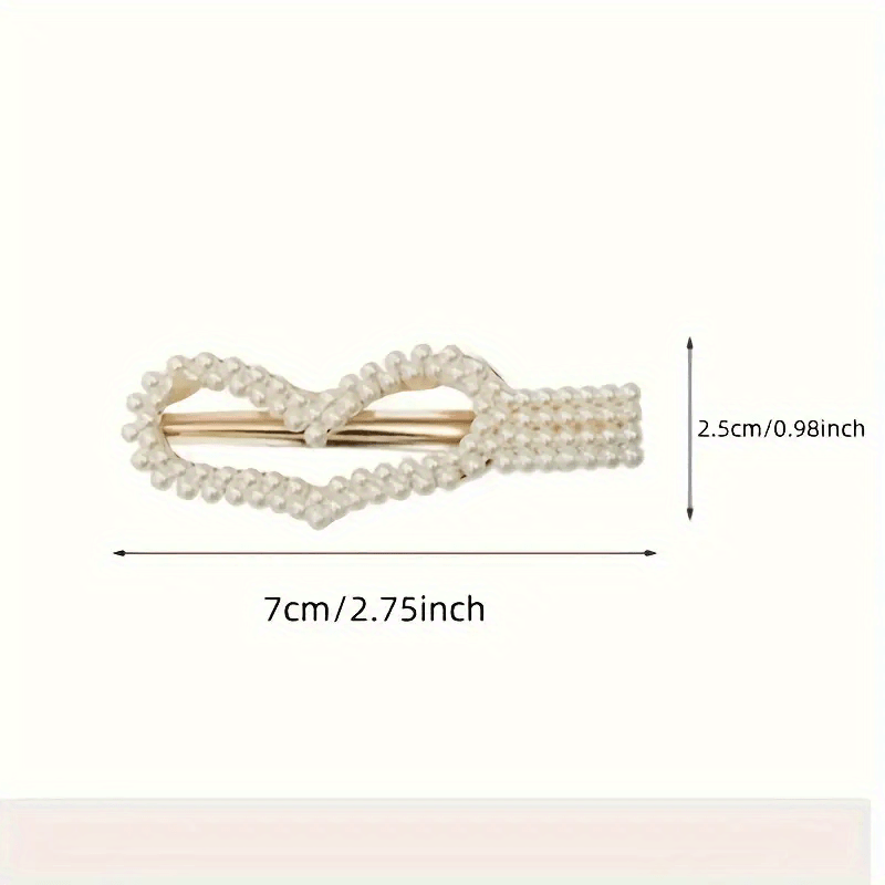 Set of 12 Pearl Bow Tie Hair Clips for Women and Teens French-Inspired Hairpins Plastic Duckbill Barrettes