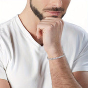 Erkaklar va ayollar uchun 5mm D rang VVS1 laboratoriya olmos bilan qoplangan sterling kumush tennis taqinchoq