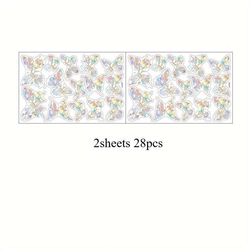 28 наклеек на окна «Бабочка» для предотвращения столкновений птиц со стеклянными дверями и окнами