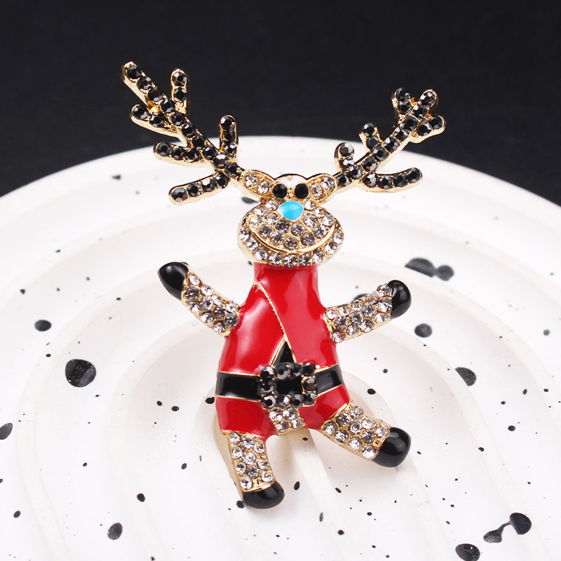 Zamonaviy Vintage Rhinestone Renka Brosh - Ayollar uchun mukammal Rojdestvo aksessuar