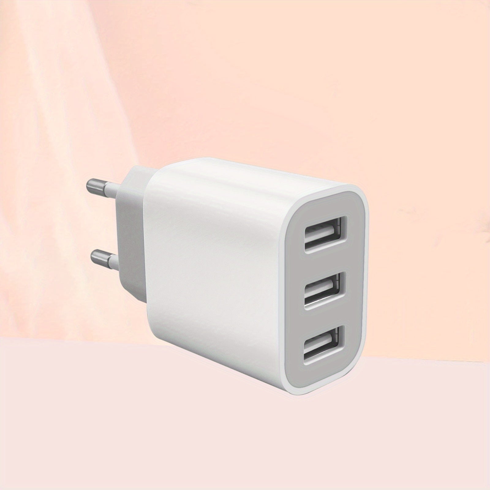 Compact 3-Port USB Wall Charger with Type-C Connector for Fast Charging Smartphones