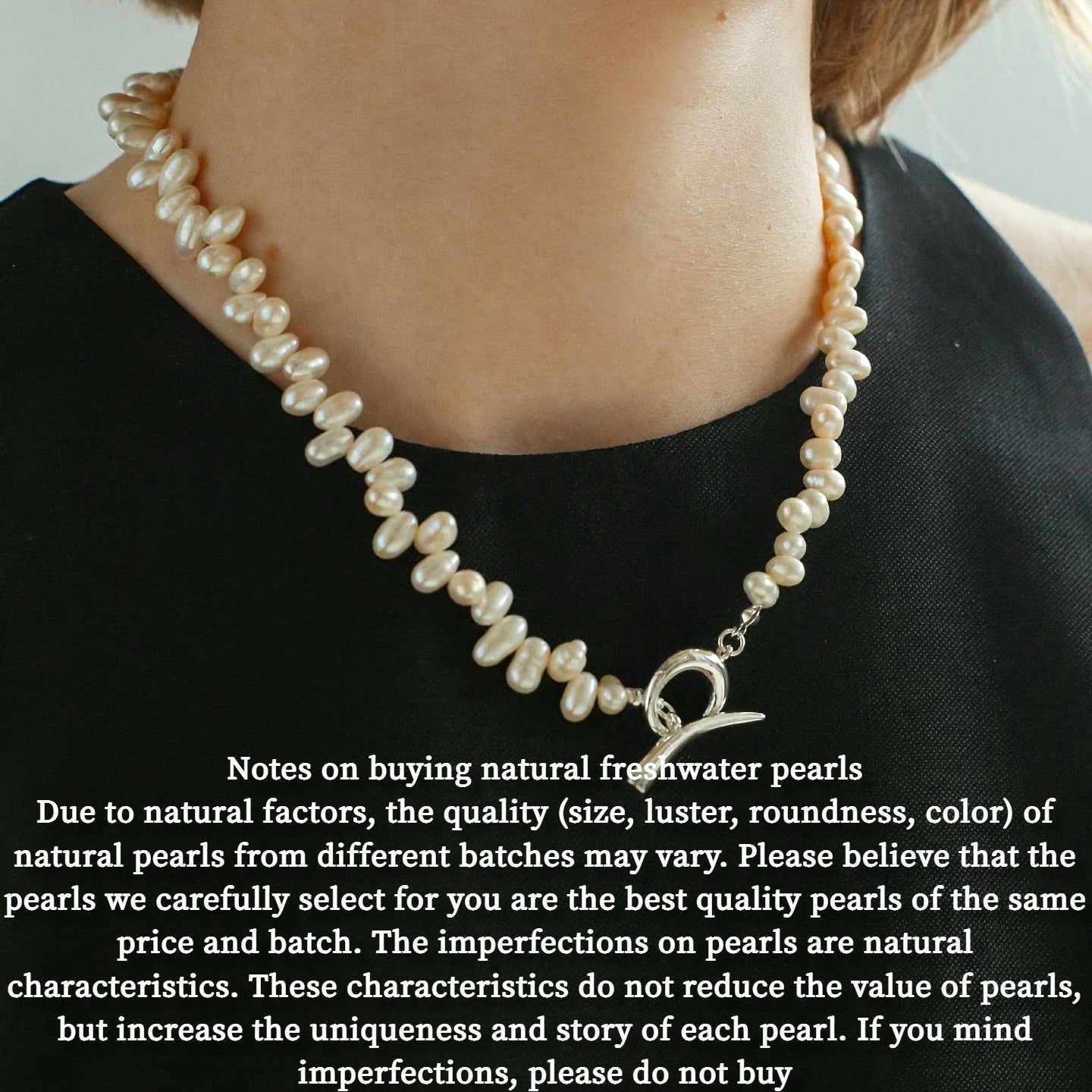 Women's French Style Freshwater Pearl Necklace Elegant Jewelry for Parties and Daily Wear