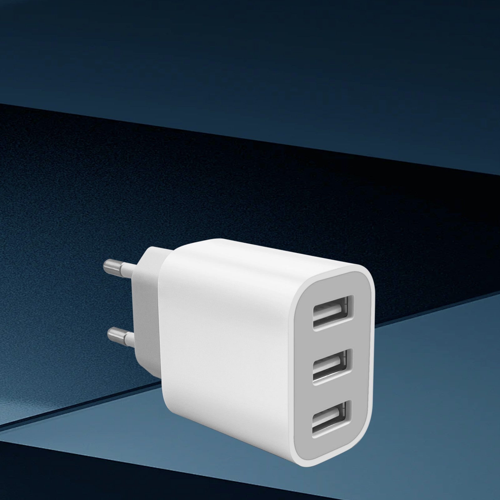 3-Port USB Wall Charger Fast Charging Adapter for iPhone and Samsung Galaxy Compact Power Supply