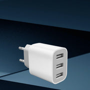 3-port USB devor quvvatlagichi tez zaryadlash adapteri iPhone va Samsung Galaxy uchun kompaktsiya quvvat manbai
