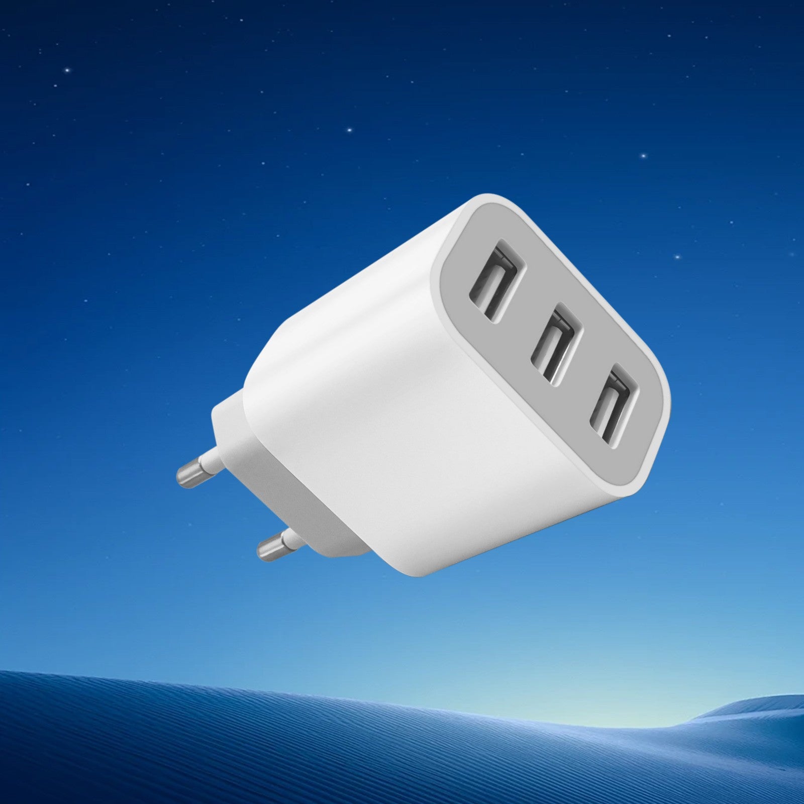 3-port USB devor quvvatlagichi tez zaryadlash adapteri iPhone va Samsung Galaxy uchun kompaktsiya quvvat manbai