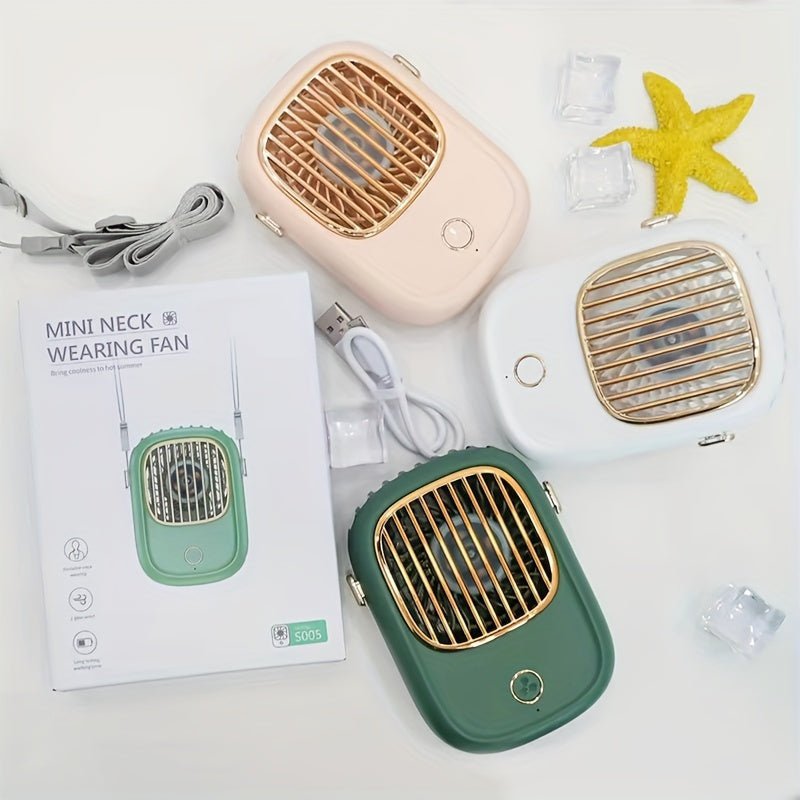 Portable Neck Fan USB Rechargeable 2000mAh Battery Hands-Free Cooling