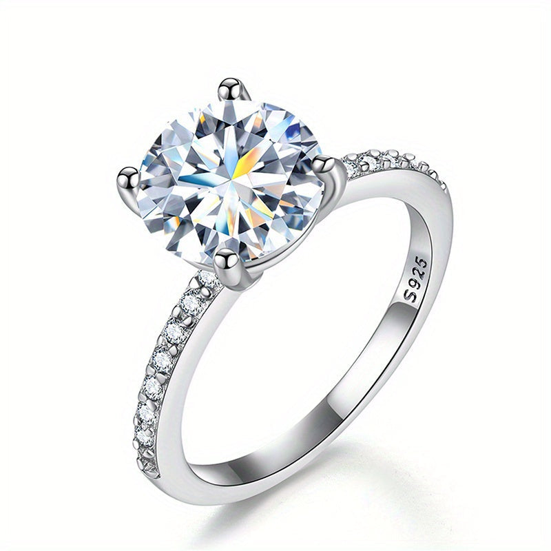 Moissanite Engagement Ring 1/2/3/5/10ct Four-Prong Setting Wedding Jewelry for Her