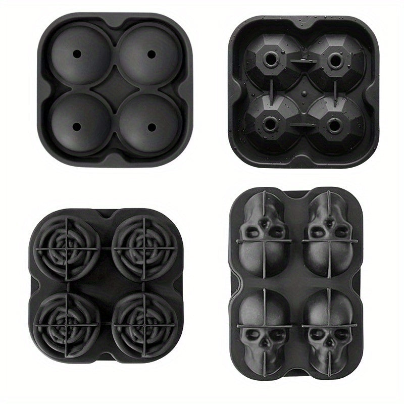 Silicone Ice Tray Mold for Whiskey Ice Balls Rose Diamond Skull Designs