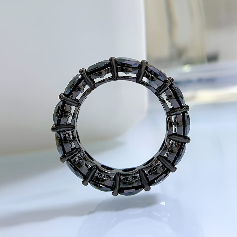 Moissanite Engagement Ring 0.5 Carat Sterling Silver Wedding Jewelry for Her