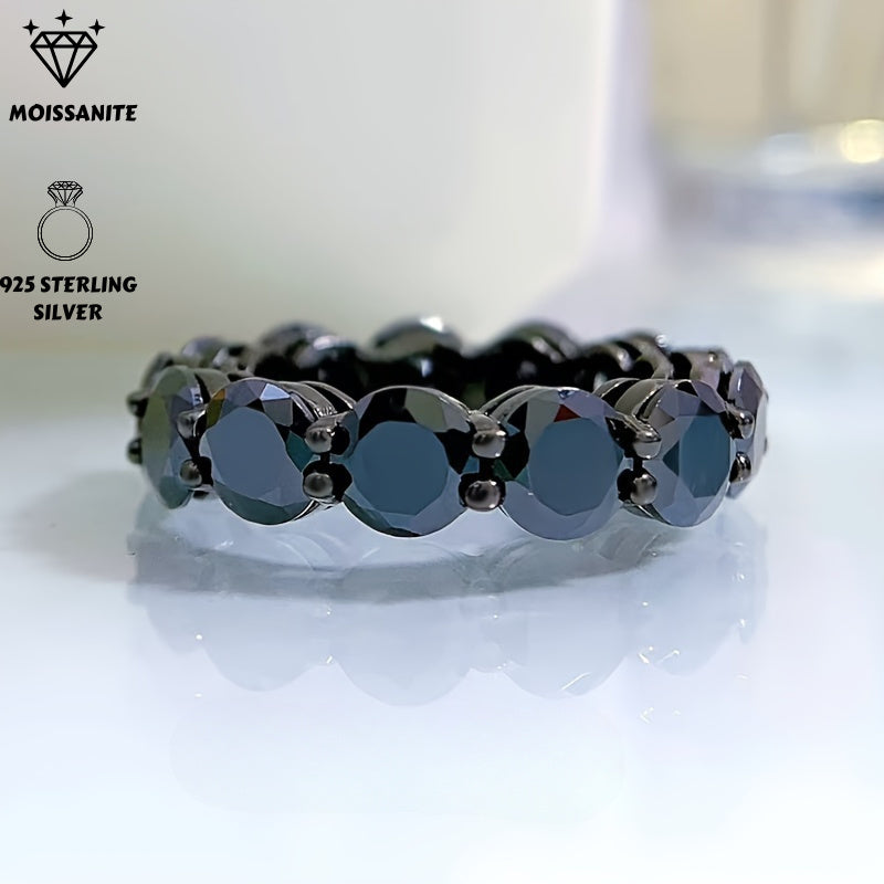 Moissanite Engagement Ring 0.5 Carat Sterling Silver Wedding Jewelry for Her