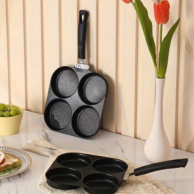 4-Cup Non-Stick Cast Iron Skillet for Frying Eggs Pancakes Burgers Sautéing and Cooking Pizza Desserts