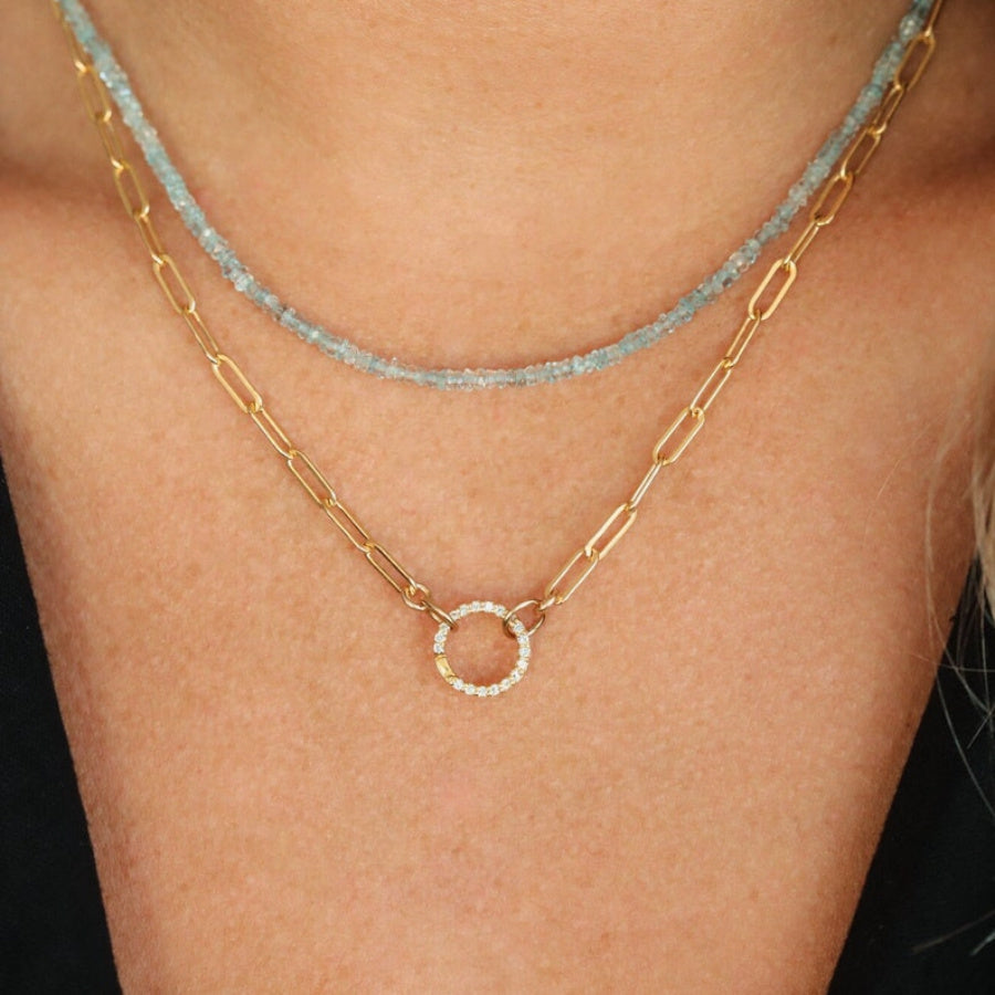 Women's Aquamarine Choker Necklace Stylish Statement Jewelry