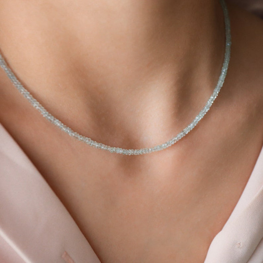 Women's Aquamarine Choker Necklace Stylish Statement Jewelry