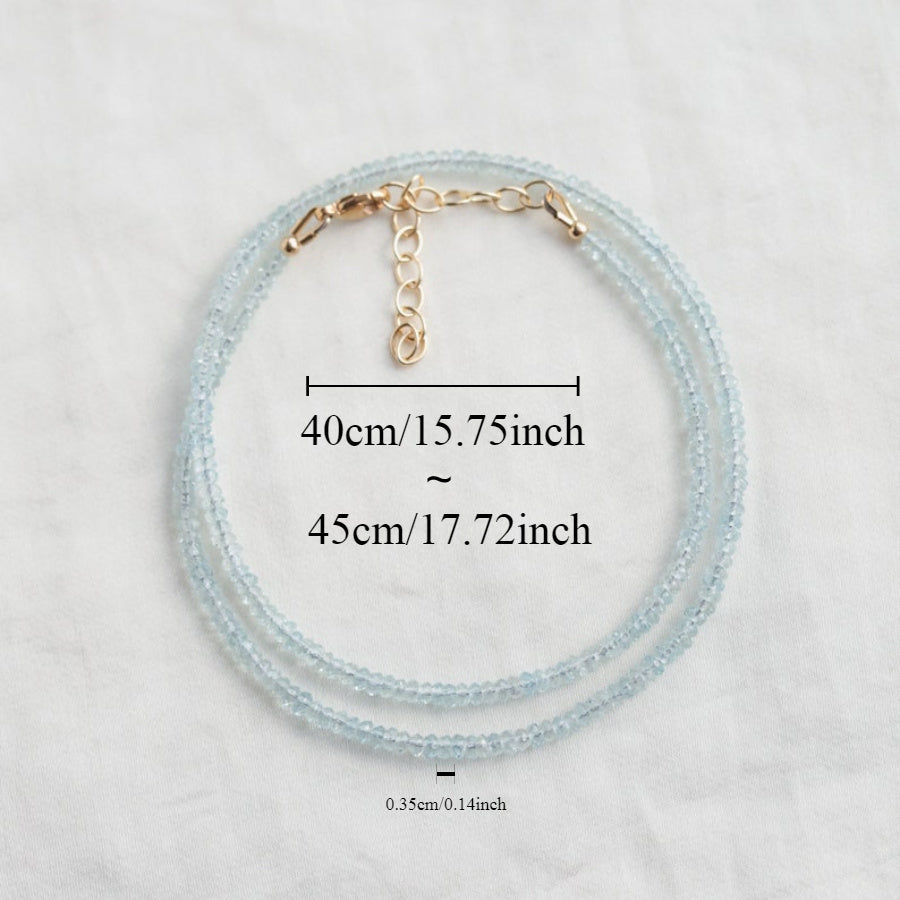 Women's Aquamarine Choker Necklace Stylish Statement Jewelry
