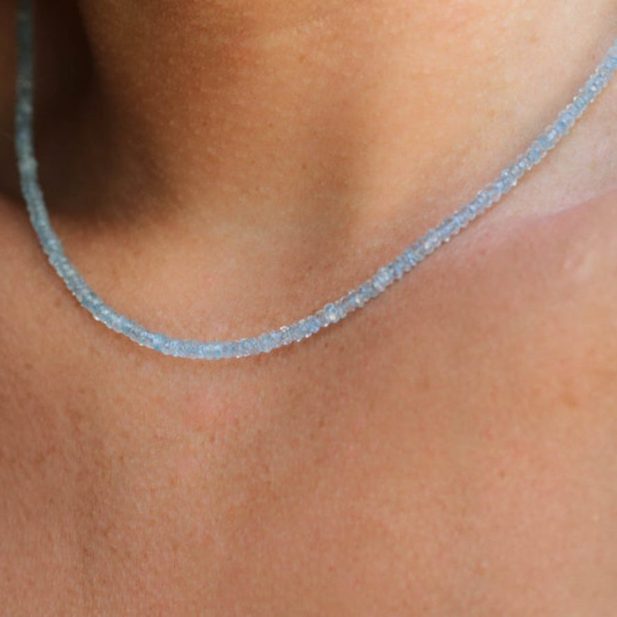 Women's Aquamarine Choker Necklace Stylish Statement Jewelry