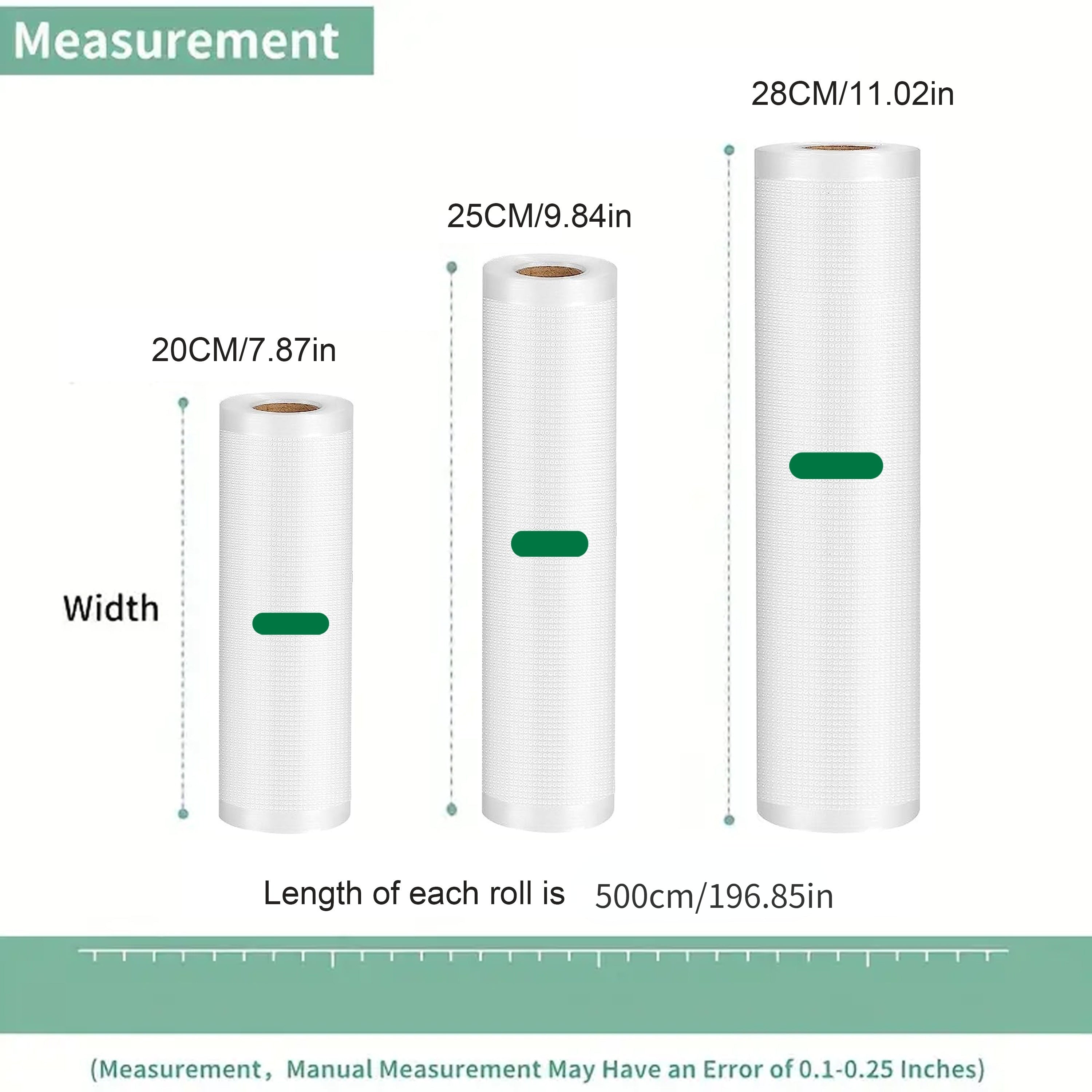 Три рулона по 500 см пищевых вакуумных пакетов с алмазным узором