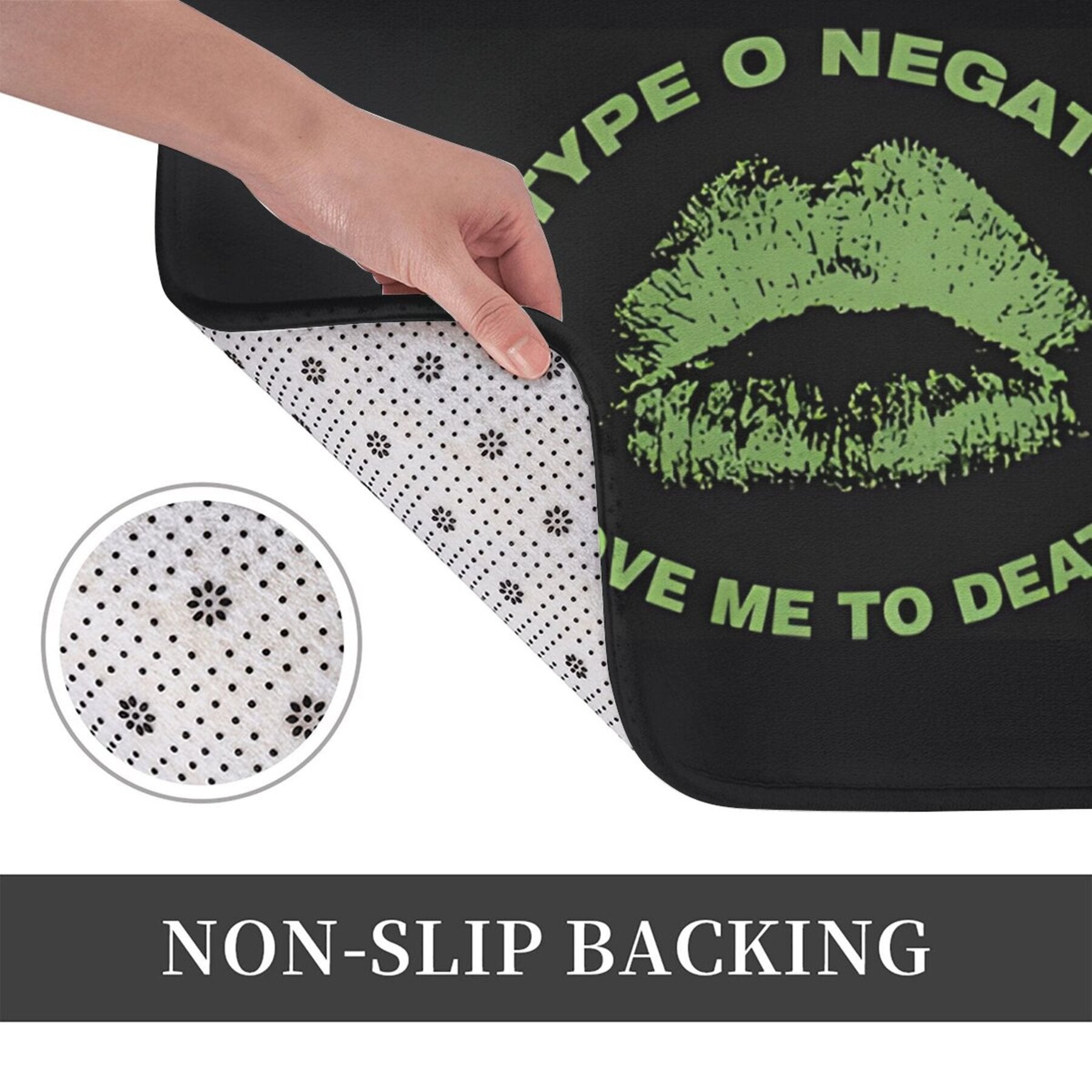 Type O Negative san'atidan ilhomlangan sirpanmaydigan eshik oldi gilami - Oson yuviladigan, yengil polyester gilam, yashash xonasi va yo'lakka uslub qo'shish uchun