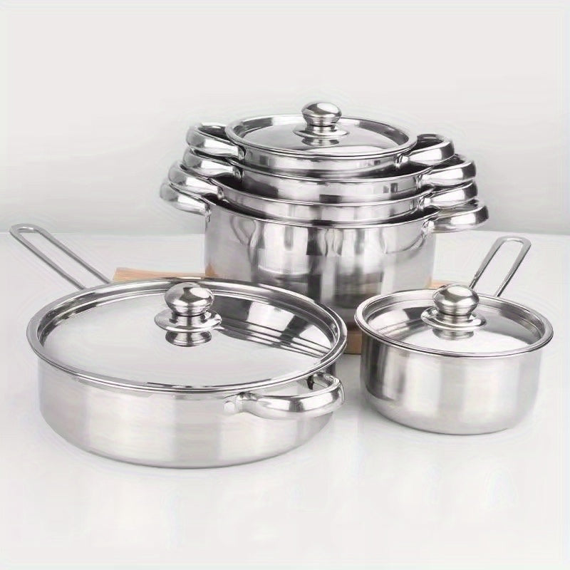12-Piece Stainless Steel Cookware Set Non-Stick Kitchen Essentials