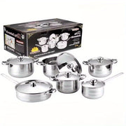 12-Piece Stainless Steel Cookware Set Non-Stick Kitchen Essentials