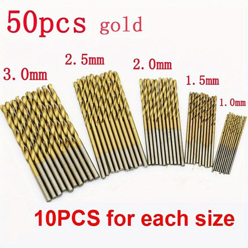Titanium-Coated Drill Bit Set for Wood Aluminum Plastic 100 Pieces