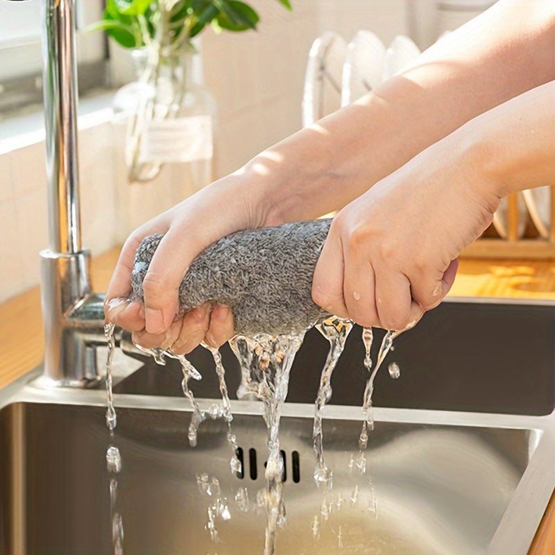 Набор из 4-х полотенец и тряпок из бамбукового угля, впитывающих и идеальных для очистки и сушки, размер 9.8x9.8 дюймов (25x25 см)