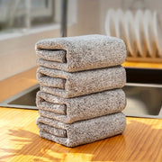 Набор из 4-х полотенец и тряпок из бамбукового угля, впитывающих и идеальных для очистки и сушки, размер 9.8x9.8 дюймов (25x25 см)