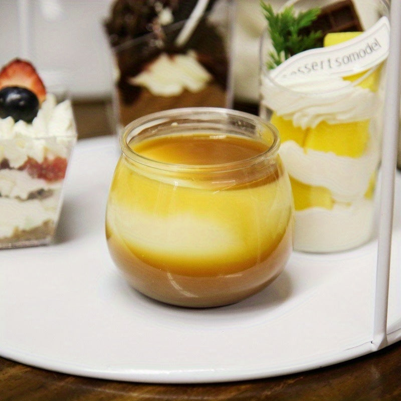 10 Pack Disposable Round PET Dessert Cups for Cakes Yogurt Ice Cream Mousse