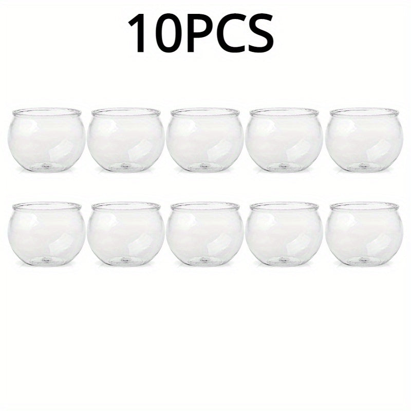 10 Pack Disposable Round PET Dessert Cups for Cakes Yogurt Ice Cream Mousse