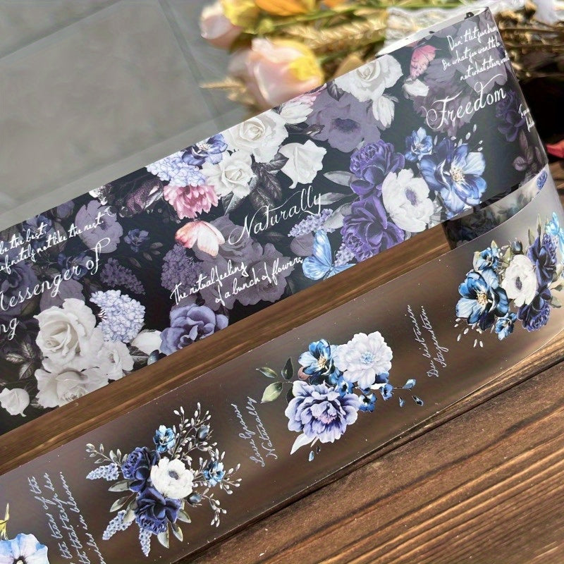 Set of 2 Retro PET Tape Storage Boxes with Floral and Word Designs