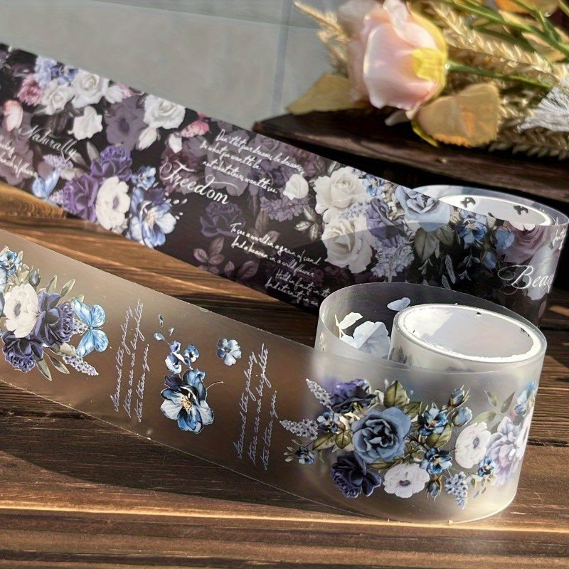 Set of 2 Retro PET Tape Storage Boxes with Floral and Word Designs