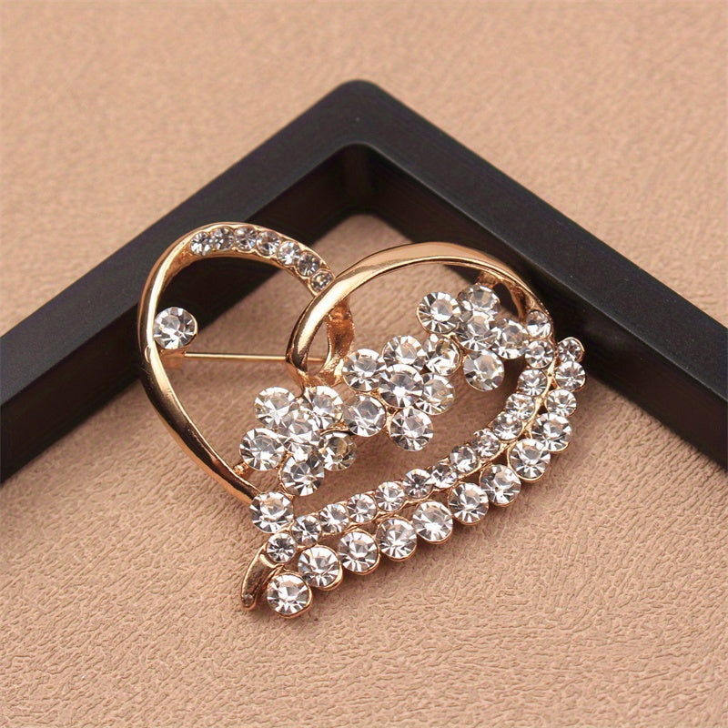 Rhinestone Heart Brooch for Women Stylish Jewelry for Outfits and Accessories