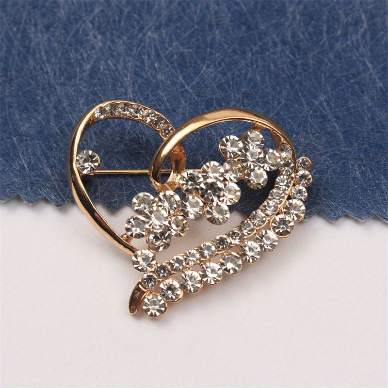 Rhinestone Heart Brooch for Women Stylish Jewelry for Outfits and Accessories
