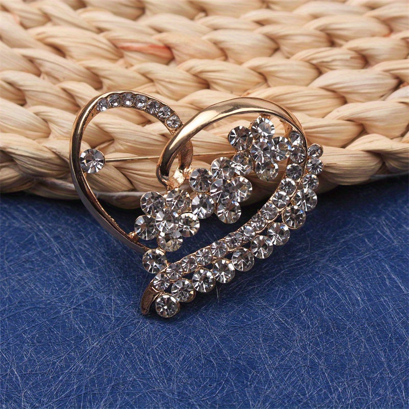 Rhinestone Heart Brooch for Women Stylish Jewelry for Outfits and Accessories