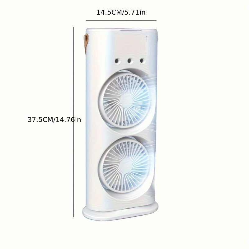 Dual-Head Three-Hole Mist Fan with Remote Control