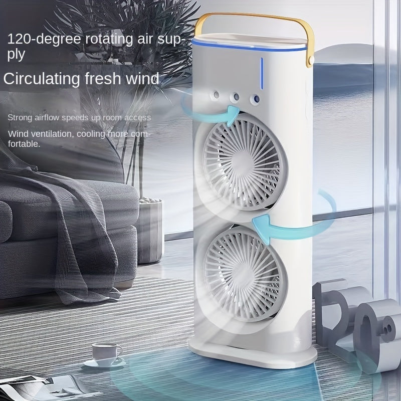 Dual-Head Three-Hole Mist Fan with Remote Control
