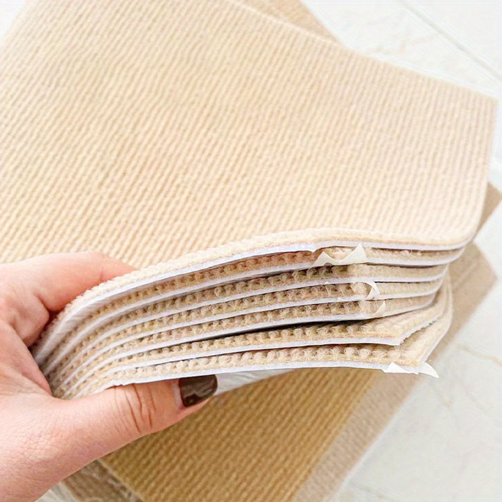 Bir dona o'z-o'zidan yopishadigan ovoz o'chiruvchi gilam plitkasi 30.48 sm x 30.48 sm o'lchamda. Mashinada yuvilishi mumkin bo'lgan polyester aralashmasidan tayyorlangan, uy dekorini yaxshilash uchun ideal.