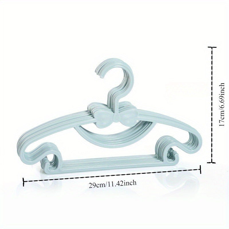 Set of 20 Plastic Kids Hangers with Butterfly Design and Dual Hooks for Baby Clothing Organization