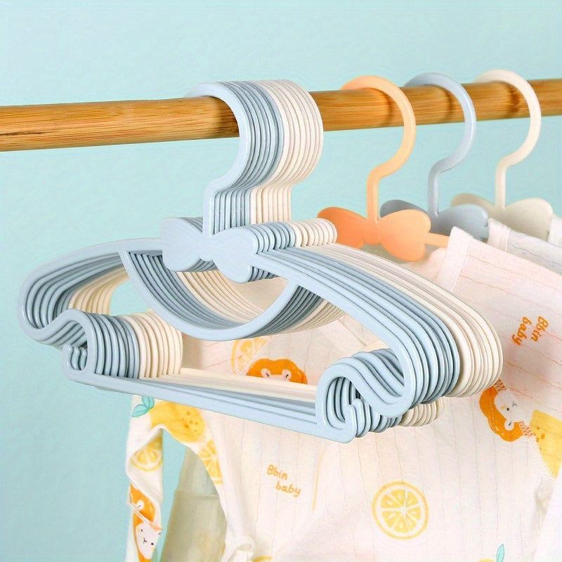 Set of 20 Plastic Kids Hangers with Butterfly Design and Dual Hooks for Baby Clothing Organization