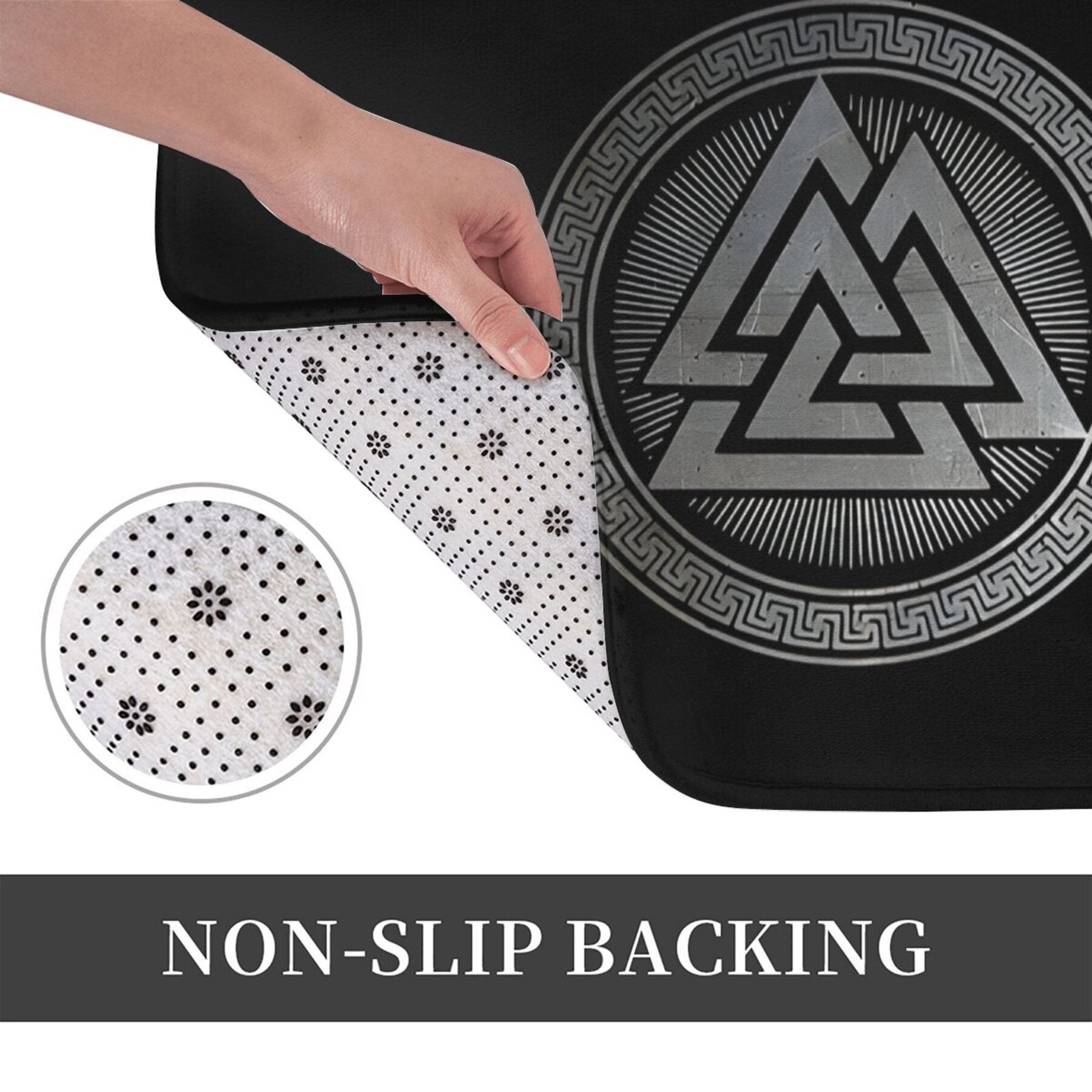 Rectangular Viking Warrior Doormat Anti-Slip Easy-Clean Polyester Rug for Entryway Living Room