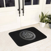 Rectangular Viking Warrior Doormat Anti-Slip Easy-Clean Polyester Rug for Entryway Living Room