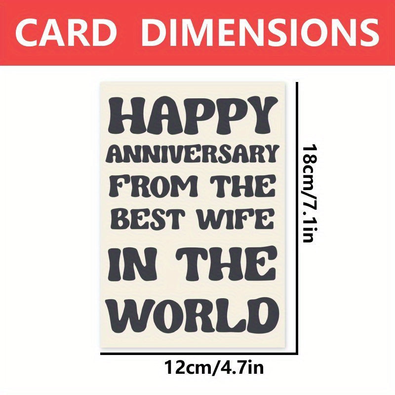 "Eng yaxshi xotin uchun maxsus karta bilan yillik bayramingizni nishonlang - kulgili to'y yilligi tabrik kartasi, oq qog'ozda qiziqarli multfilm dizayni bilan, bayramona Rojdestvo mavzusida. Juftliklar, oila a'zolari va ota-onalar uchun mukammal sovg'a."