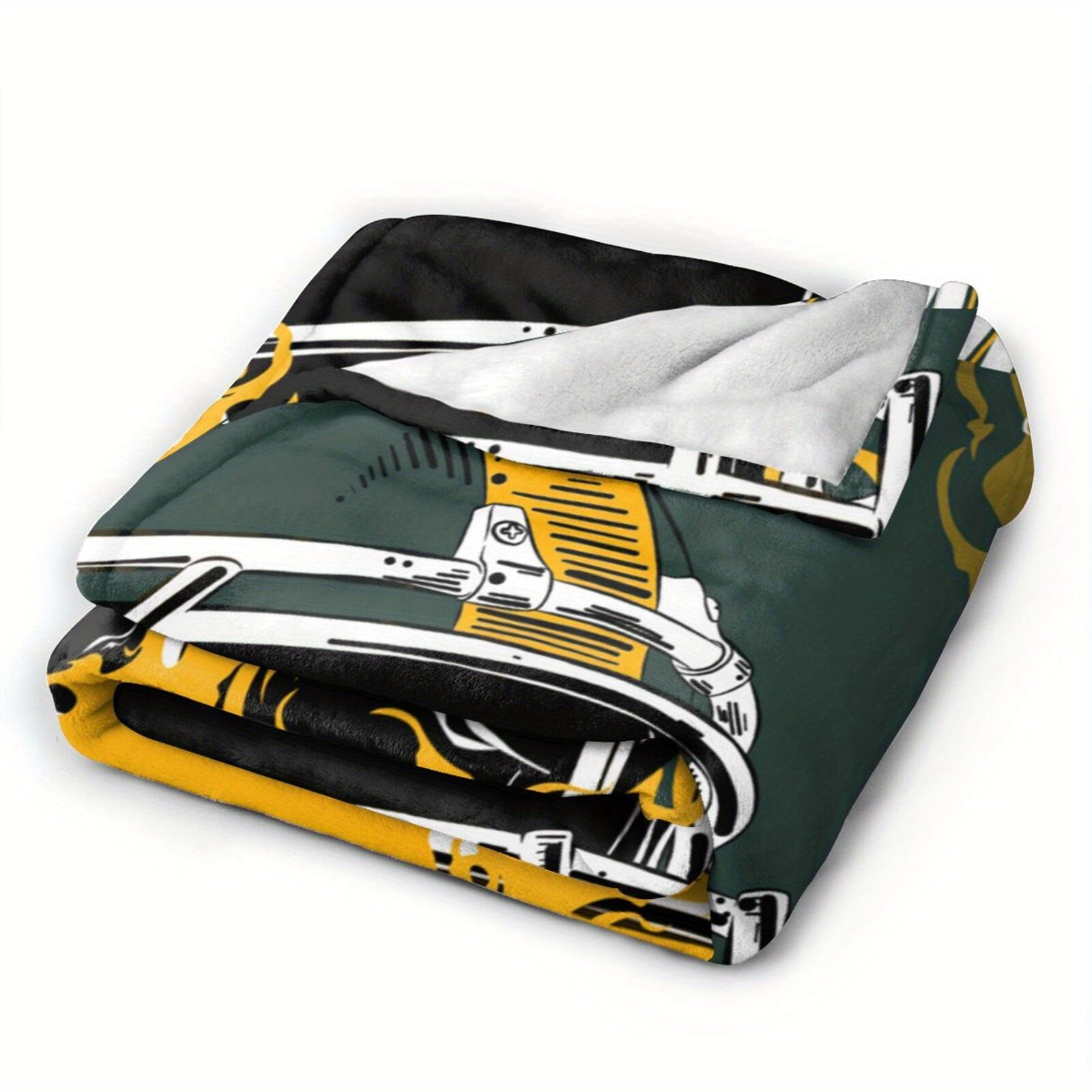 Green Bay Football Flannel Blanket Personalized Gift for Fans Sports Enthusiasts