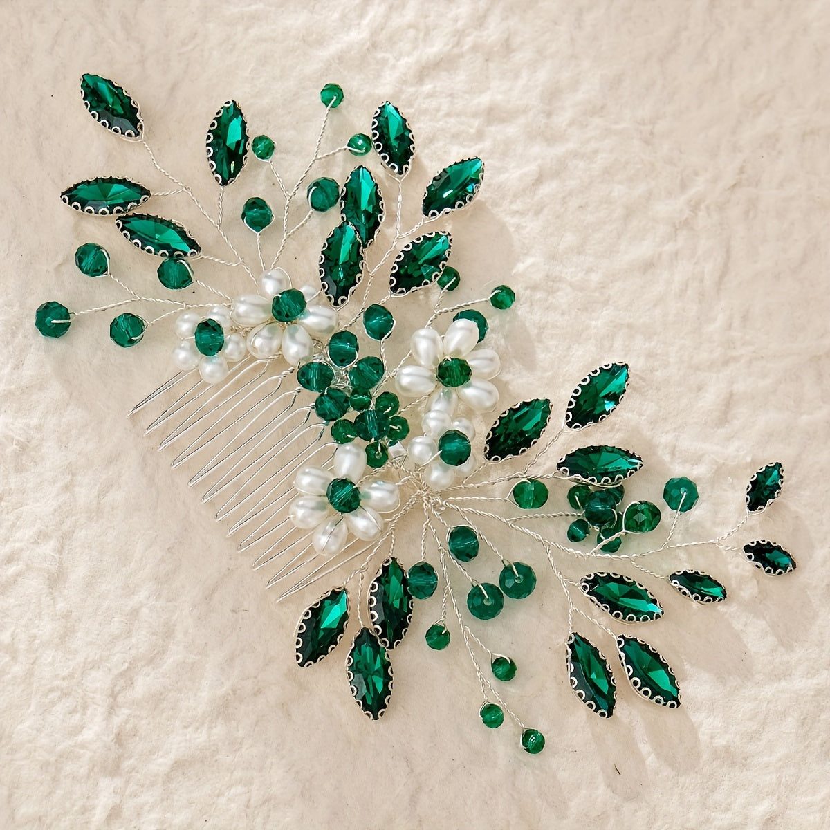 To'y uchun gullar bilan bezatilgan to'y soch tarozi bilan to'y uchun rhinestone soch tarozi