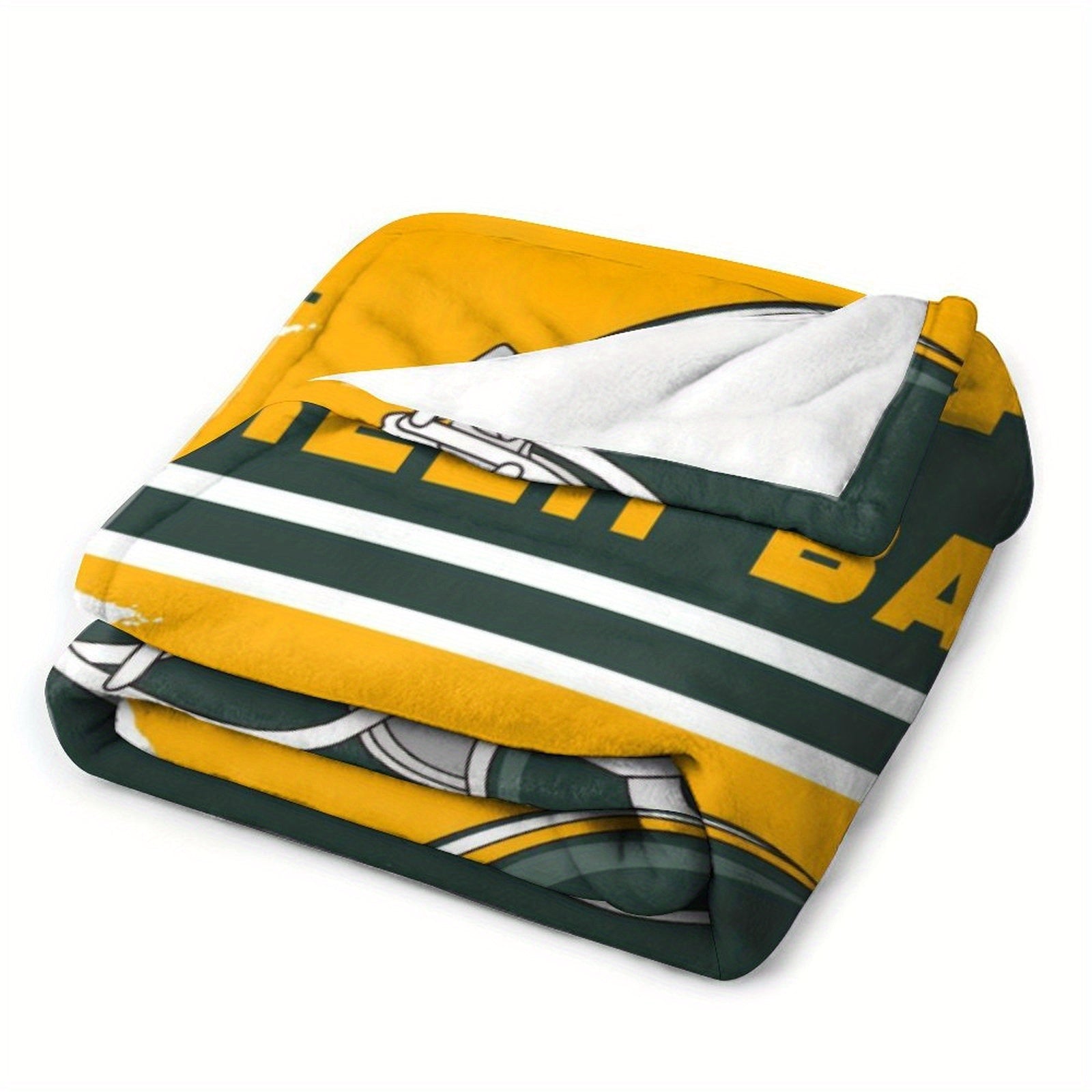 Personalized Green Bay Football Team Throw Blanket Cozy Polyester Gift for Fans