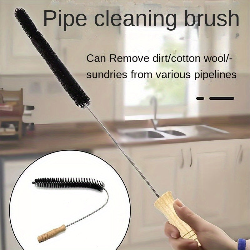 Set of 2 Cleaning Brushes for Washing Machines and Dryers Durable Plastic and Wooden Handle