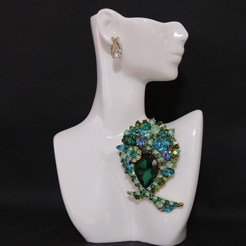 Women's Rhinestone Lapel Pin for Dresses and Clothing Stylish Decorative Accessory