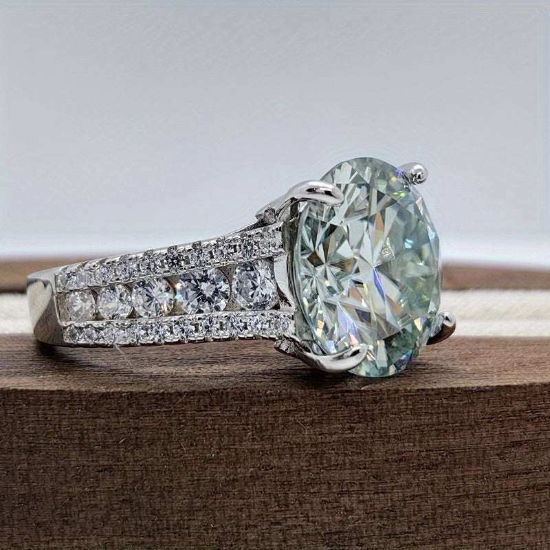 10 Carat Moissanite Engagement Ring Sterling Silver 18K Gold Plated Ethical Diamonds