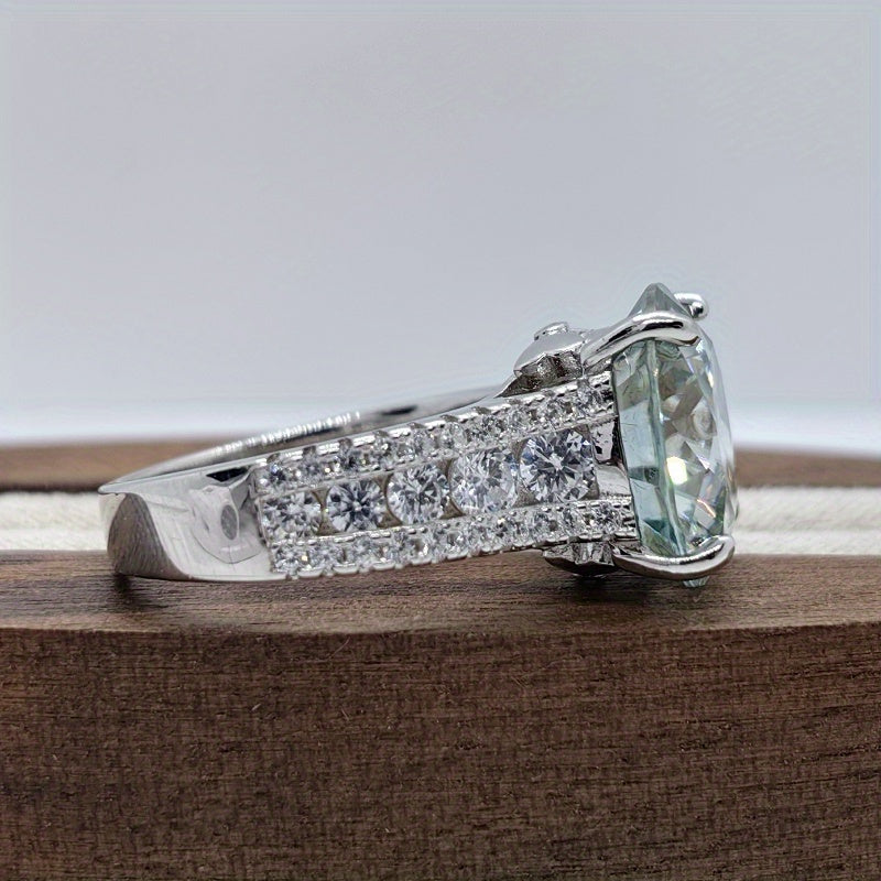 10 Carat Moissanite Engagement Ring Sterling Silver 18K Gold Plated Ethical Diamonds